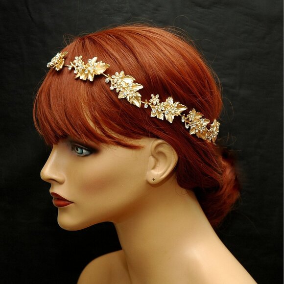 Wedding Bridal Headpiece Gold Tone main image 5
